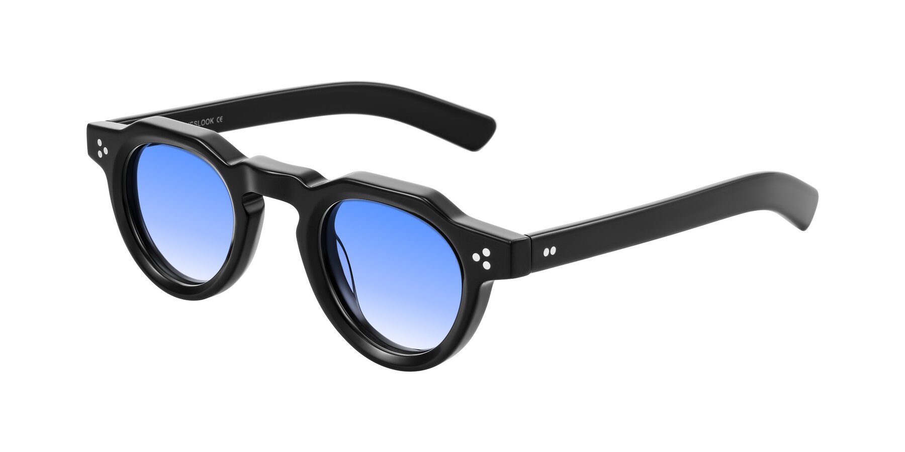 Angle of Awint in Black with Blue Gradient Lenses