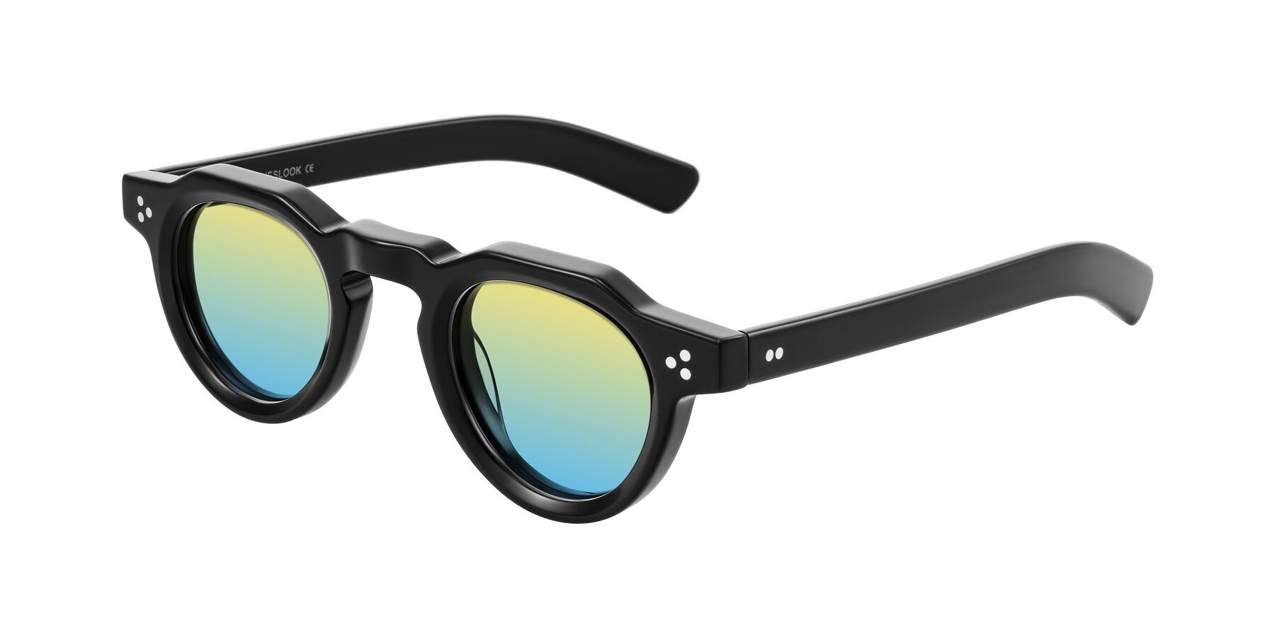 Angle of Awint in Black with Yellow / Blue Gradient Lenses