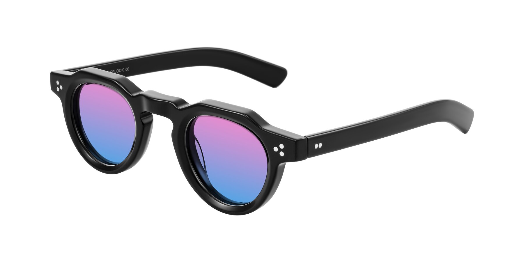 Angle of Awint in Black with Pink / Blue Gradient Lenses