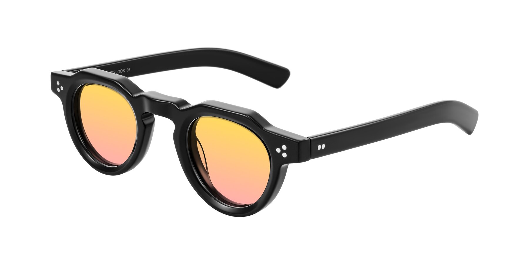 Angle of Awint in Black with Yellow / Pink Gradient Lenses
