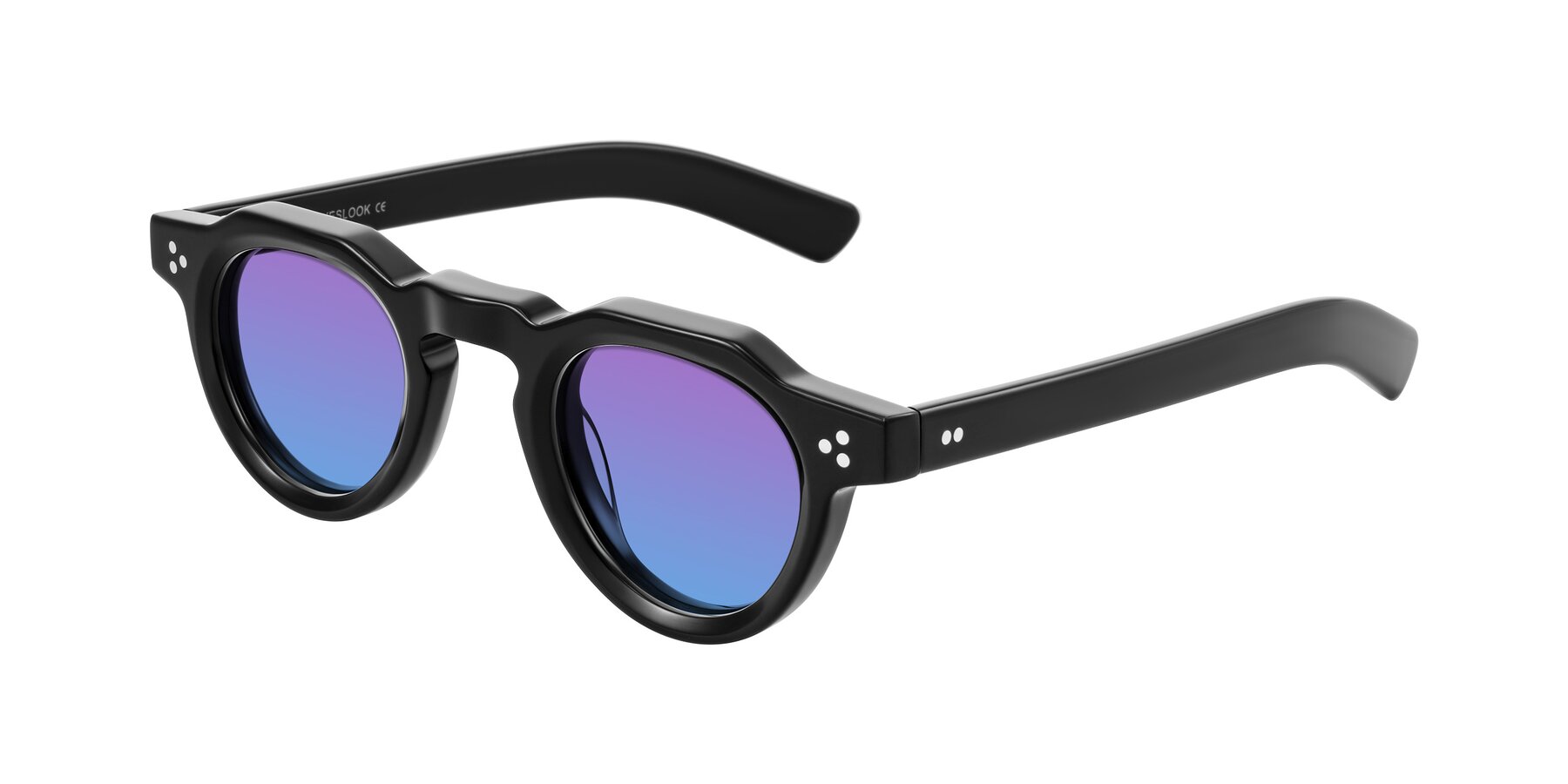 Angle of Awint in Black with Purple / Blue Gradient Lenses