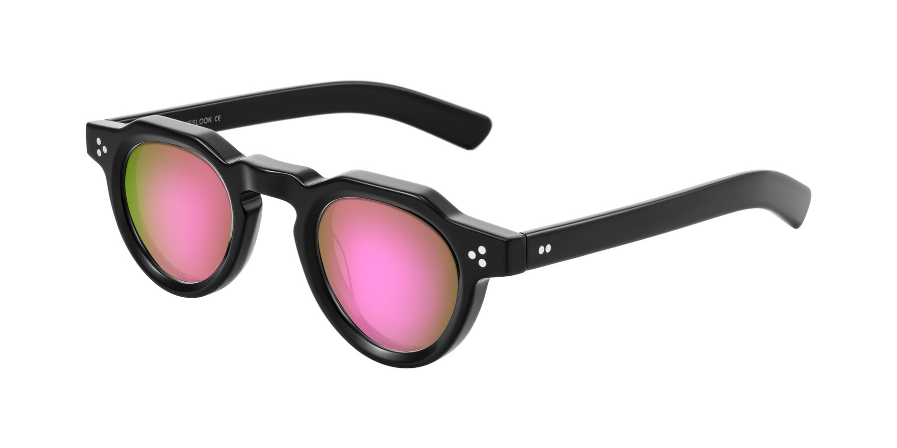 Angle of Awint in Black with Pink Mirrored Lenses