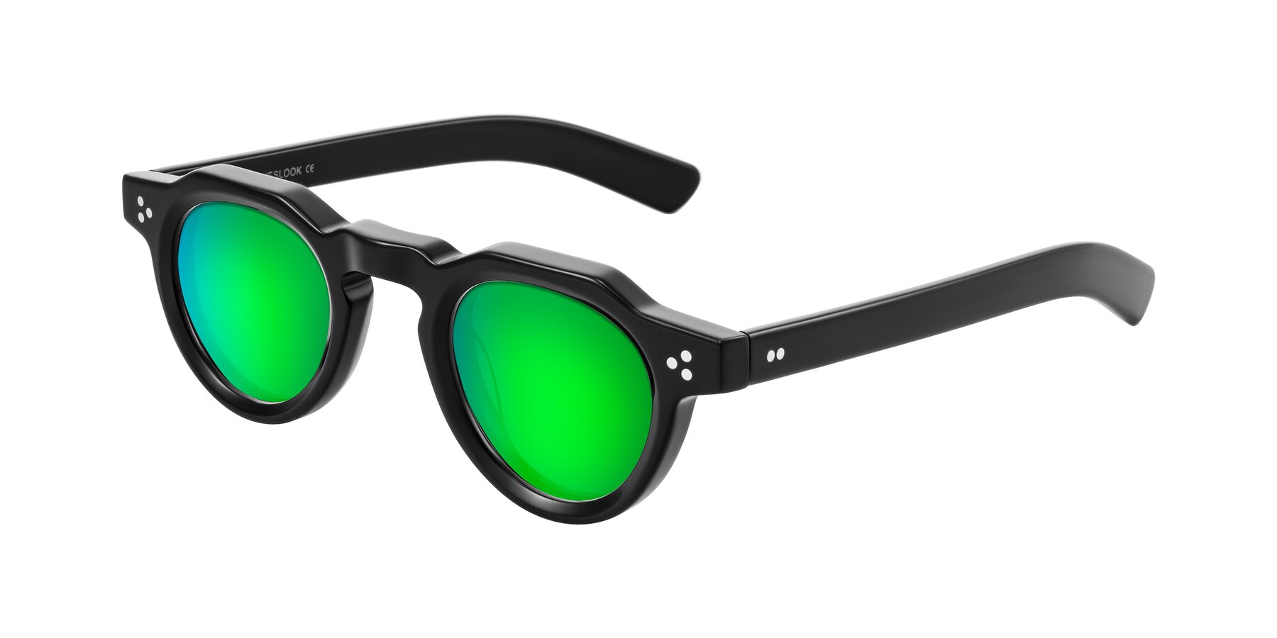 Angle of Awint in Black with Green Mirrored Lenses