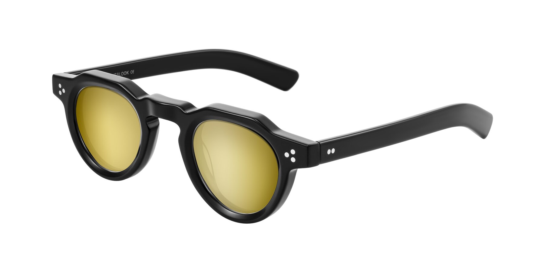 Angle of Awint in Black with Gold Mirrored Lenses