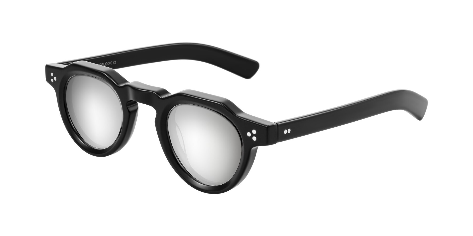 Angle of Awint in Black with Silver Mirrored Lenses