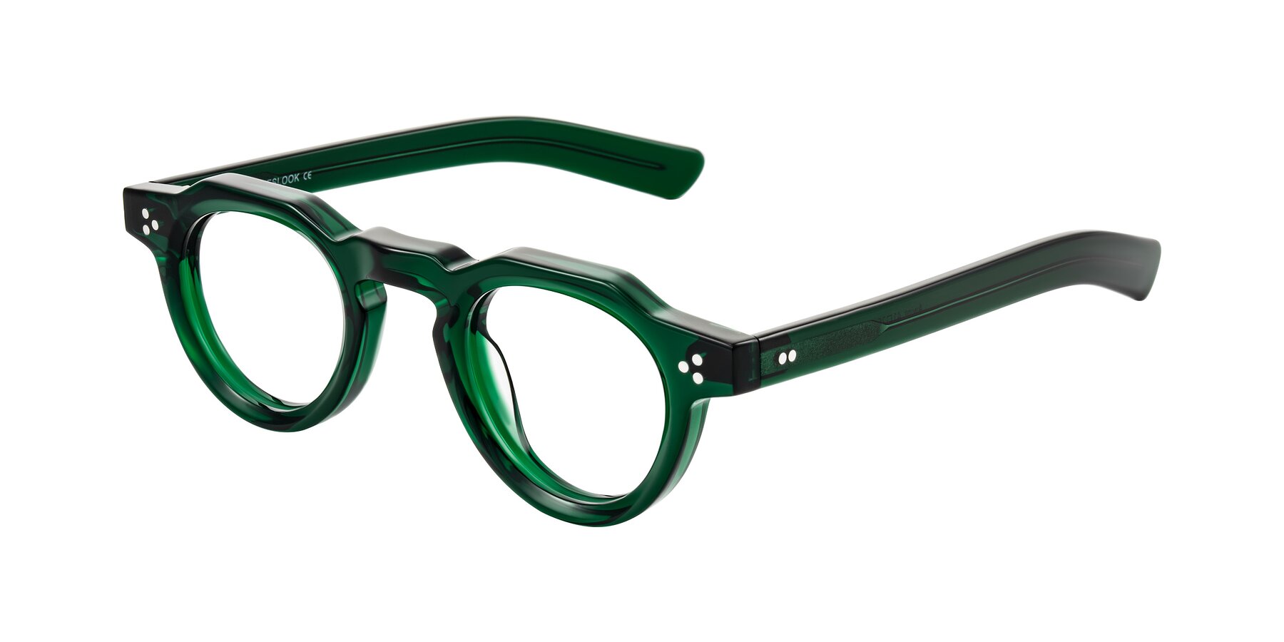Angle of Awint in Emerald Green with Clear Blue Light Blocking Lenses