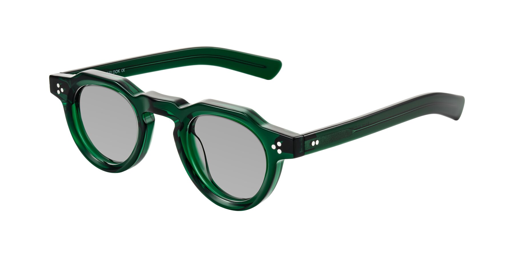 Angle of Awint in Emerald Green with Light Gray Tinted Lenses