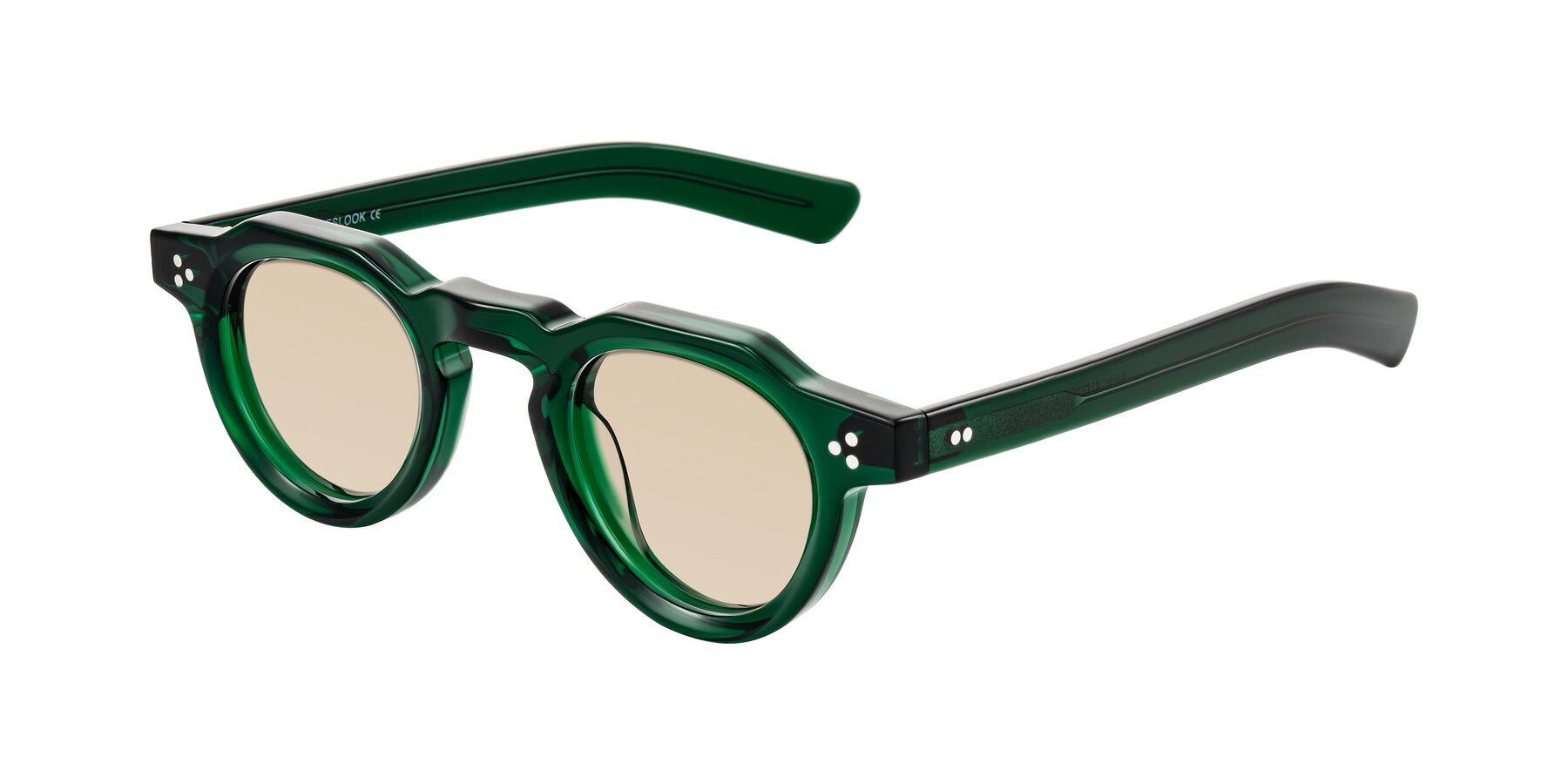 Angle of Awint in Emerald Green with Light Brown Tinted Lenses