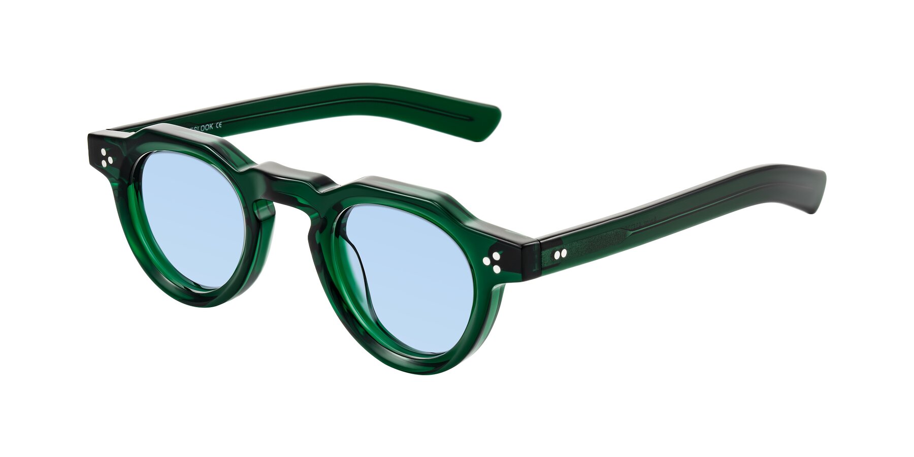 Angle of Awint in Emerald Green with Light Blue Tinted Lenses
