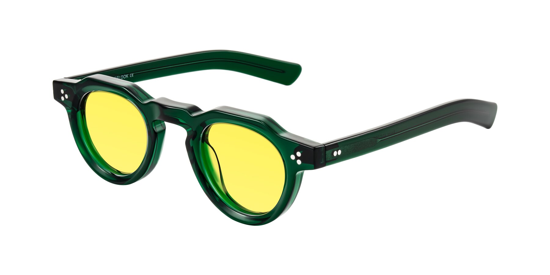 Angle of Awint in Emerald Green with Medium Yellow Tinted Lenses
