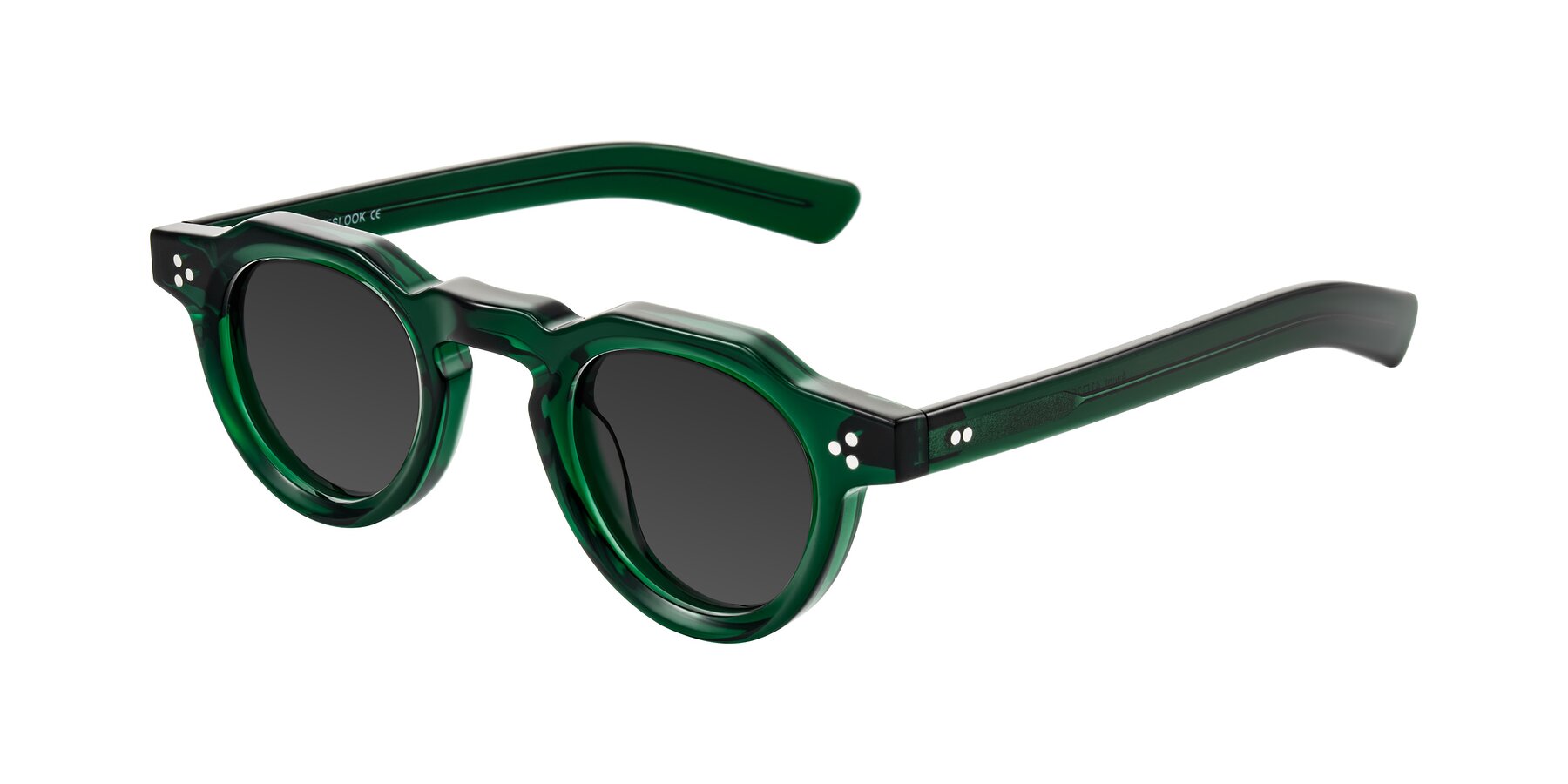 Angle of Awint in Emerald Green with Gray Tinted Lenses