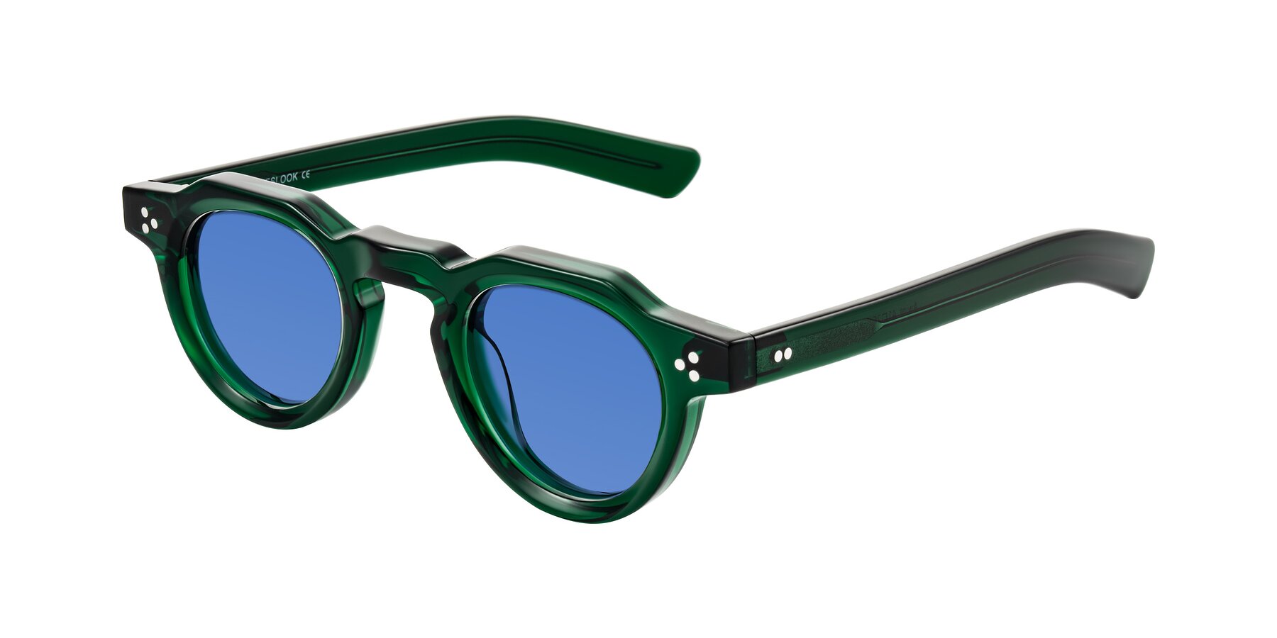Angle of Awint in Emerald Green with Blue Tinted Lenses