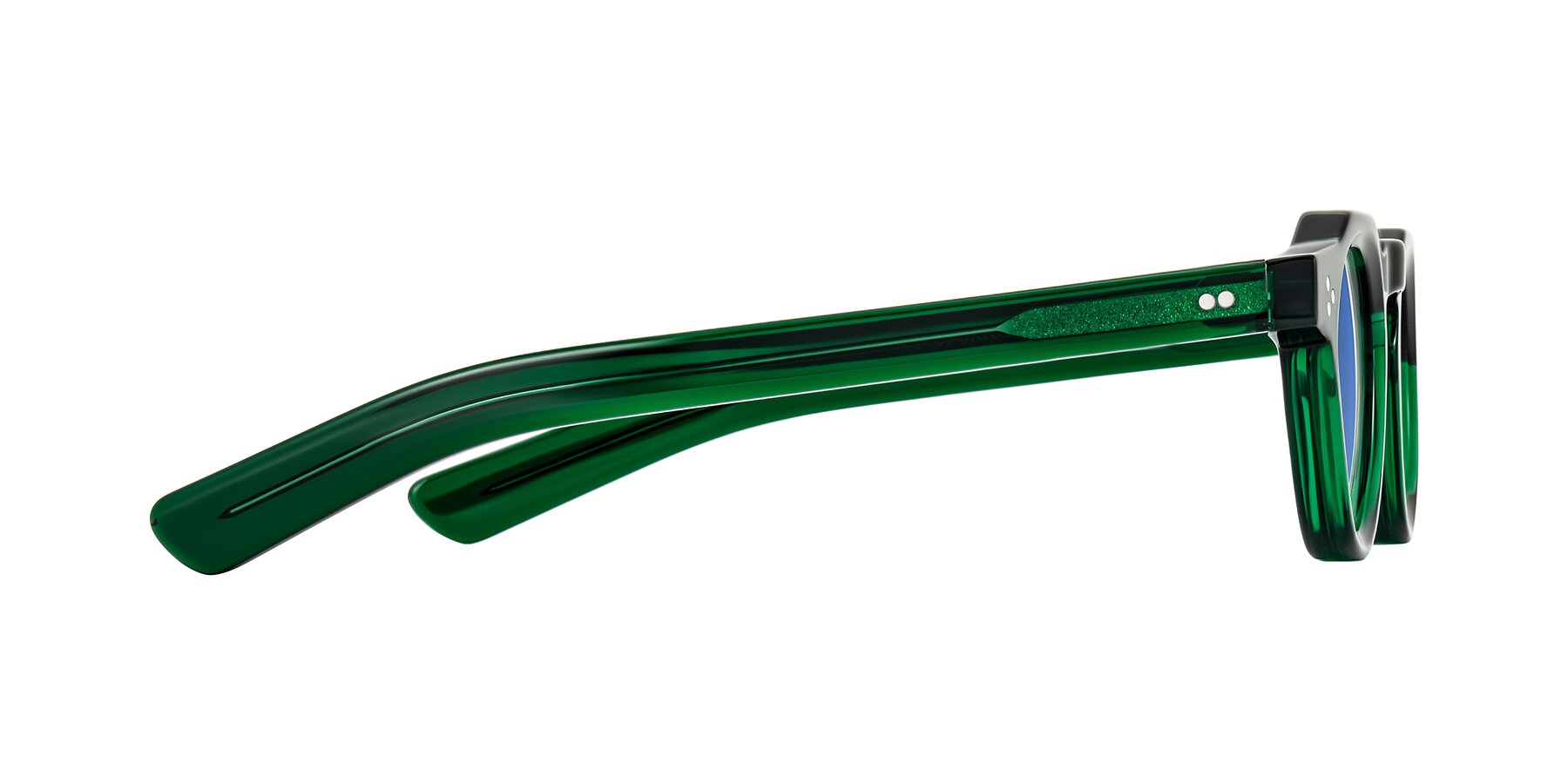 Side of Awint in Emerald Green with Blue Tinted Lenses