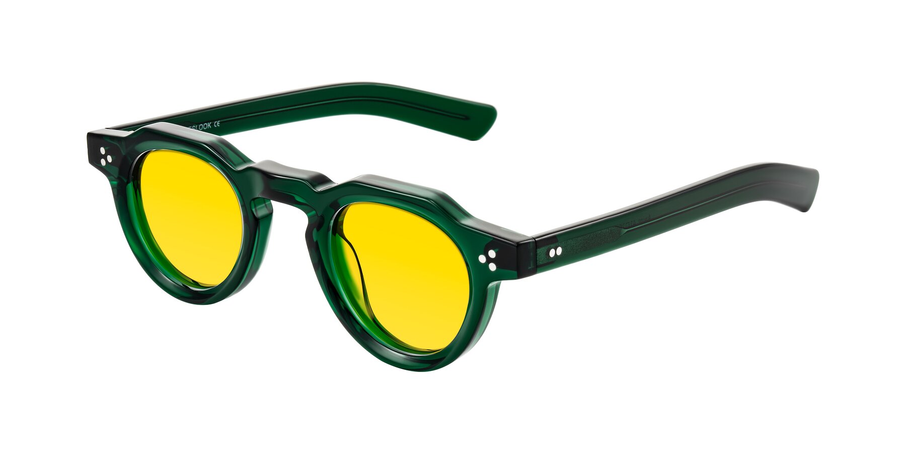 Angle of Awint in Emerald Green with Yellow Tinted Lenses