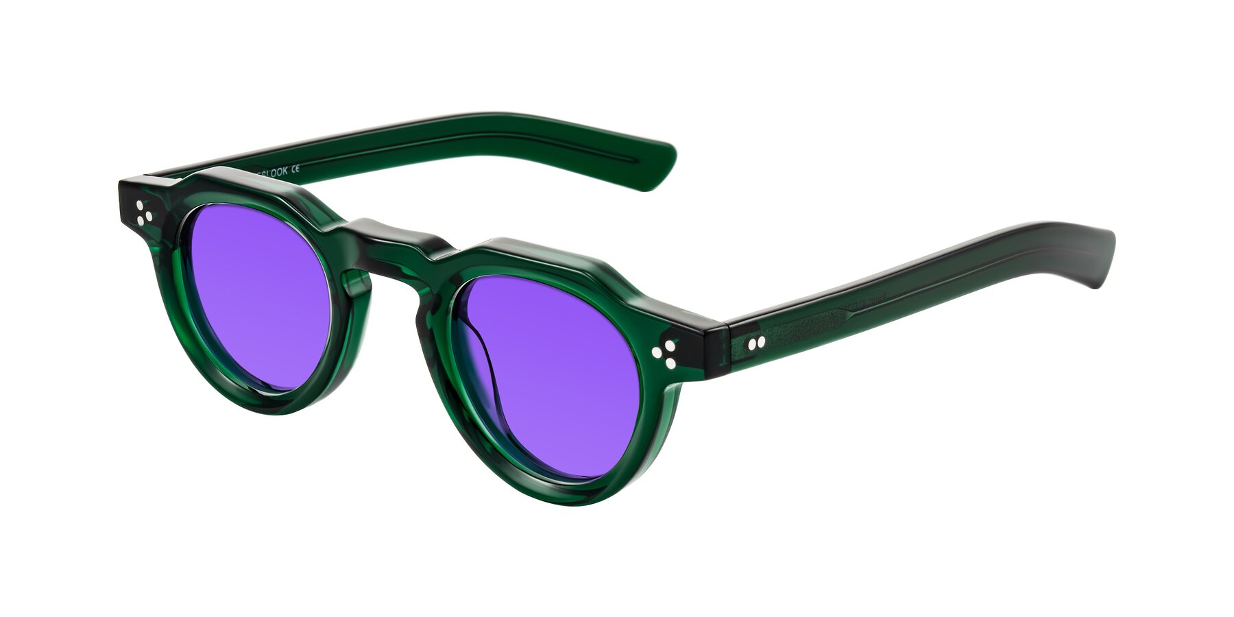 Angle of Awint in Emerald Green with Purple Tinted Lenses