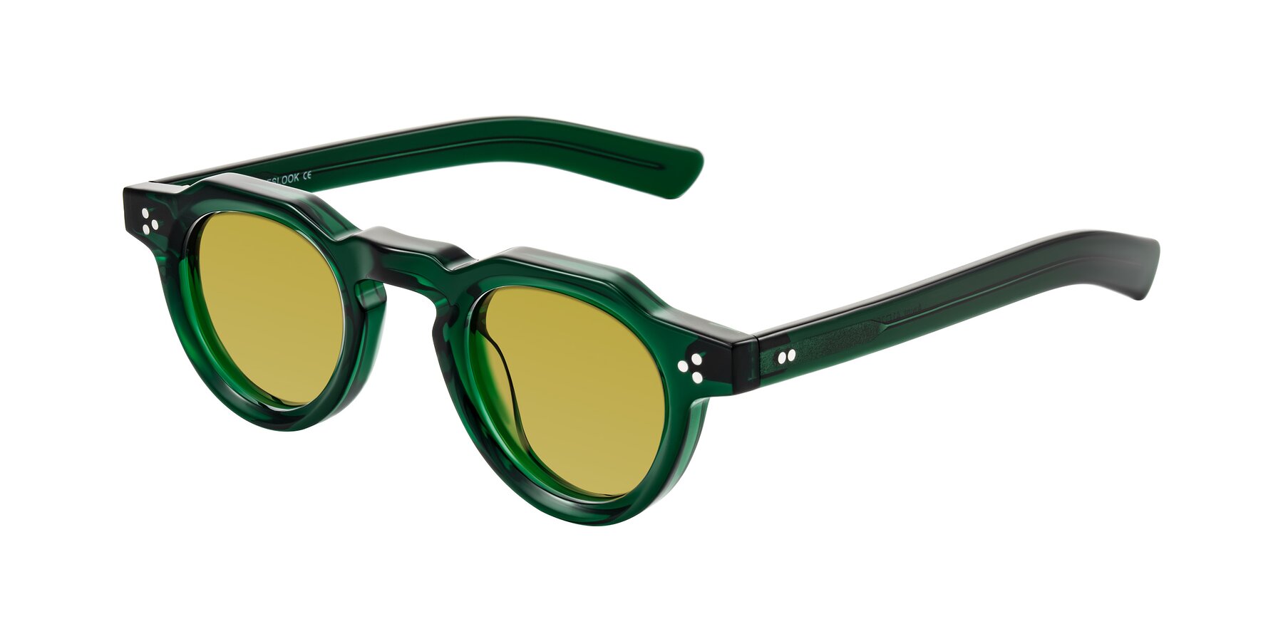 Angle of Awint in Emerald Green with Champagne Tinted Lenses
