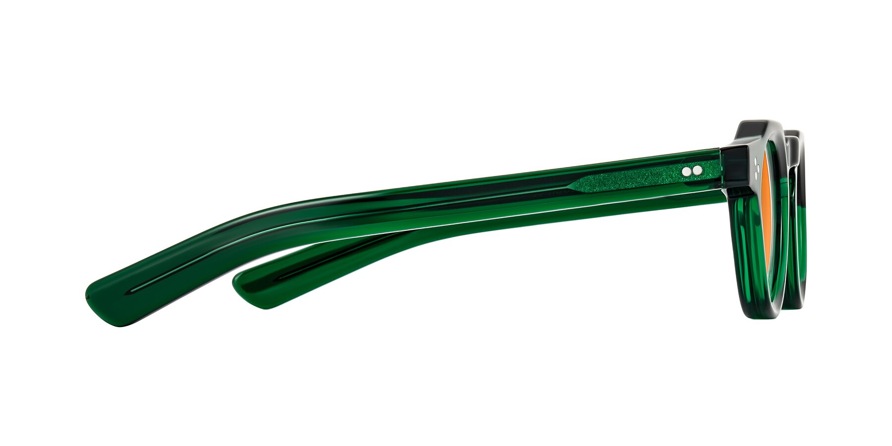Side of Awint in Emerald Green with Orange Tinted Lenses