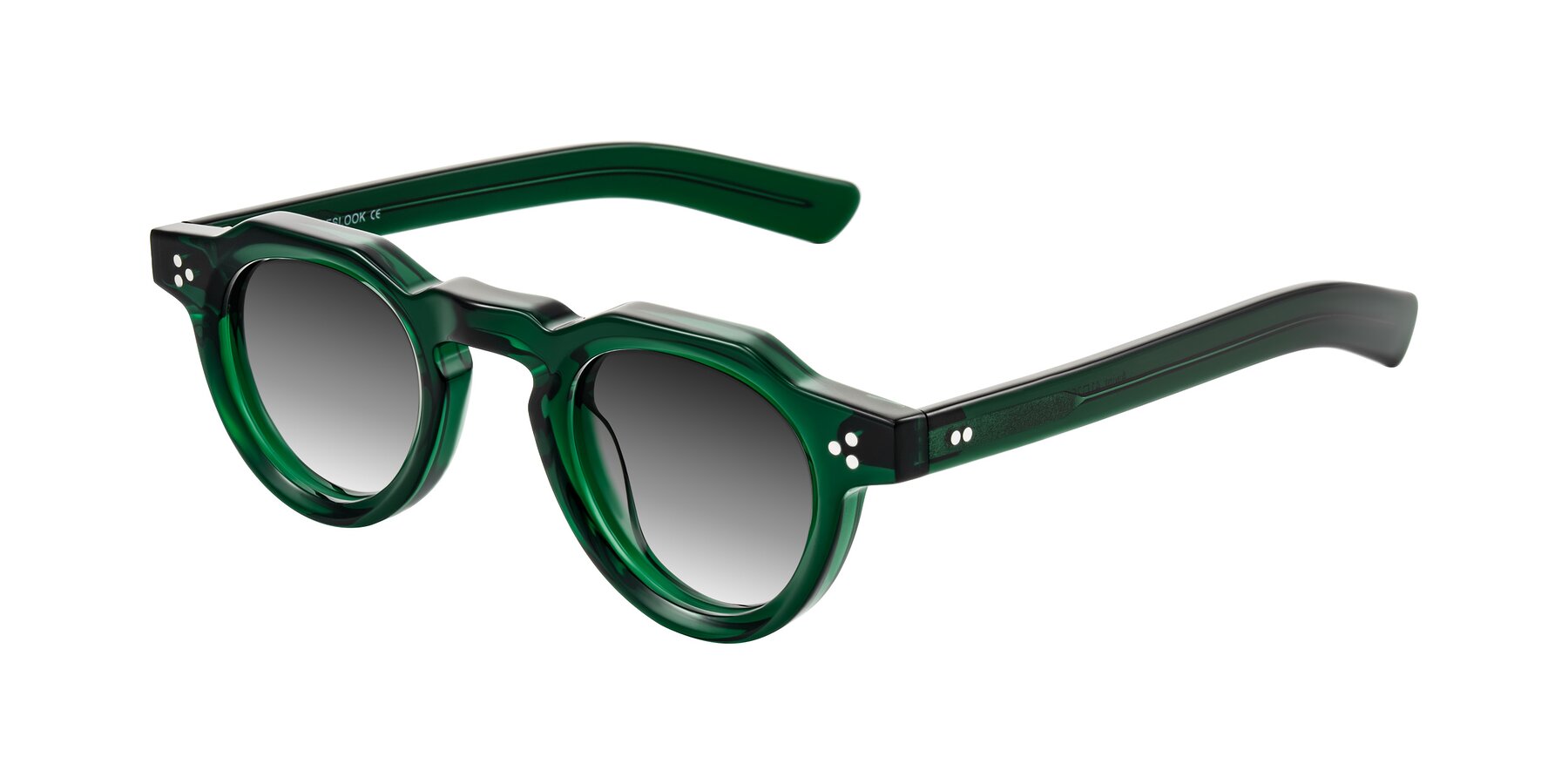 Angle of Awint in Emerald Green with Gray Gradient Lenses
