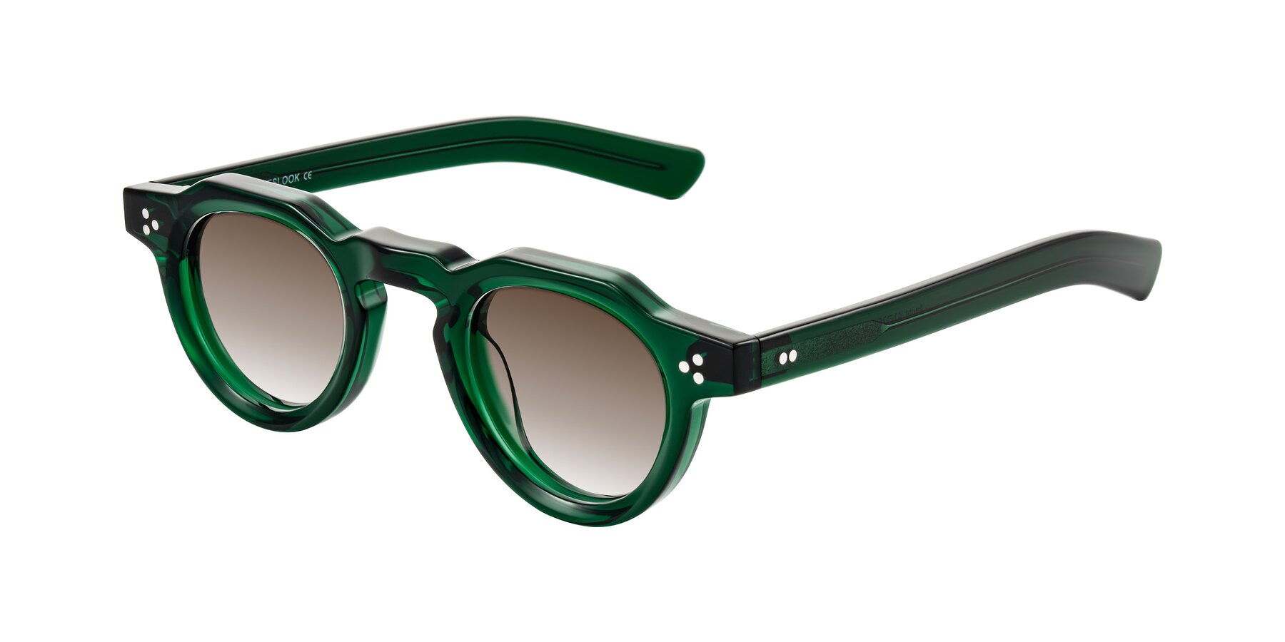 Angle of Awint in Emerald Green with Brown Gradient Lenses