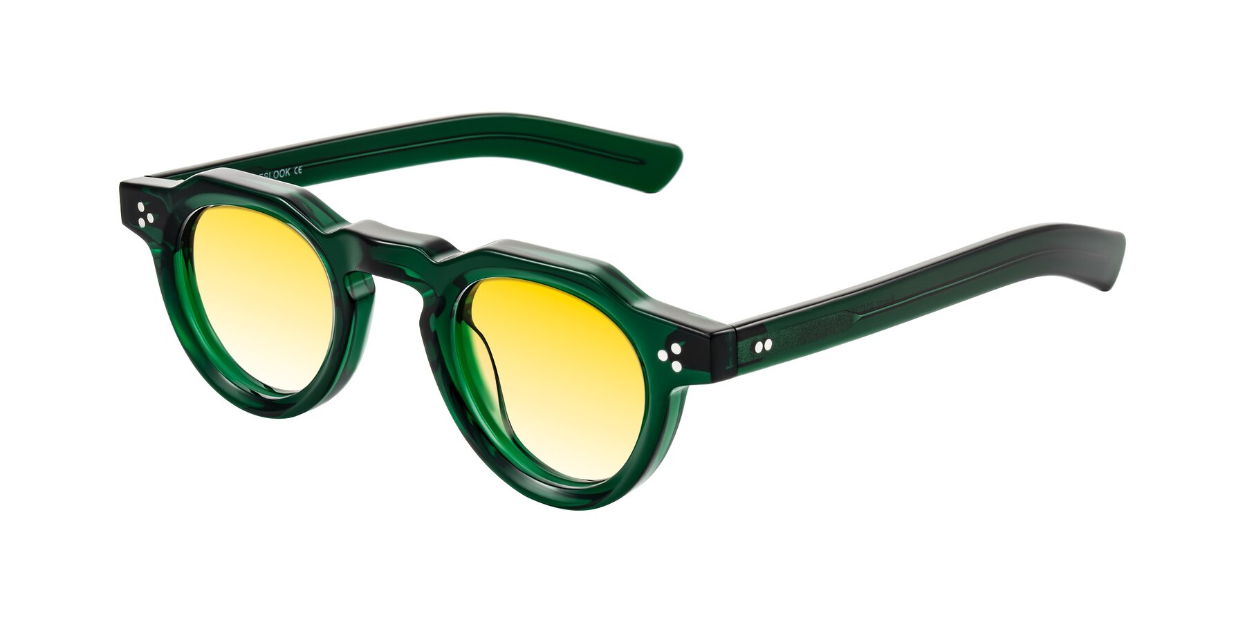 Angle of Awint in Emerald Green with Yellow Gradient Lenses