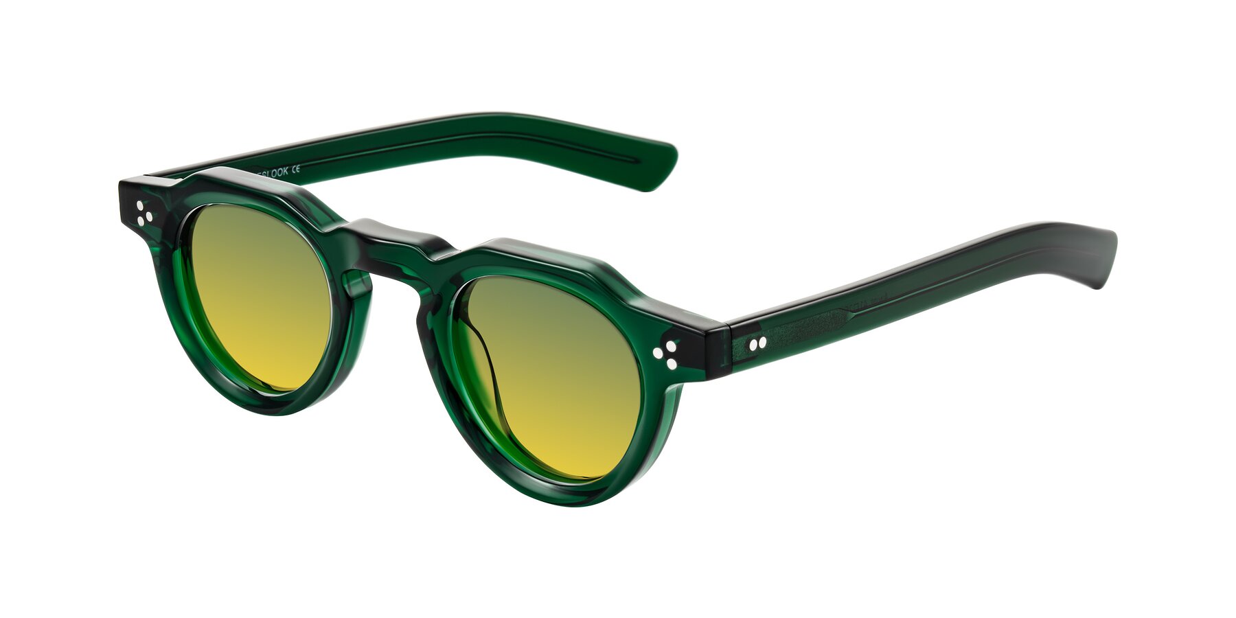 Angle of Awint in Emerald Green with Green / Yellow Gradient Lenses
