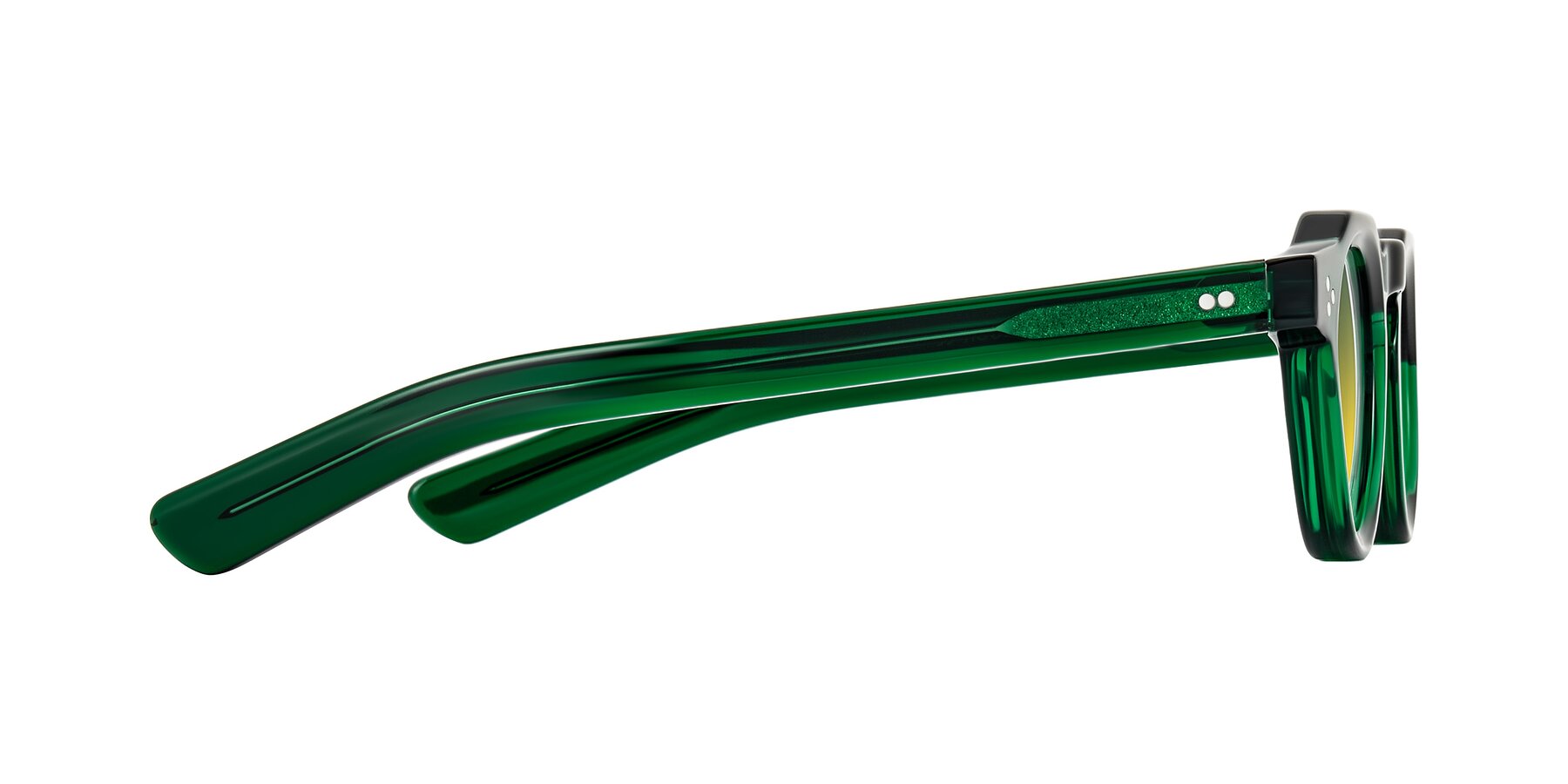 Side of Awint in Emerald Green with Green / Yellow Gradient Lenses