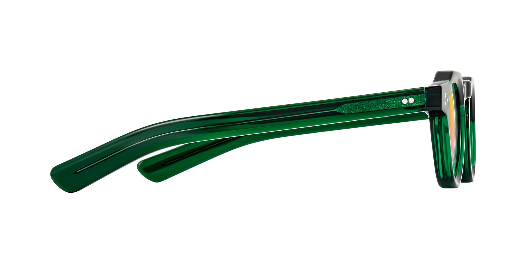 Side of Awint in Emerald Green with Yellow / Pink Gradient Lenses