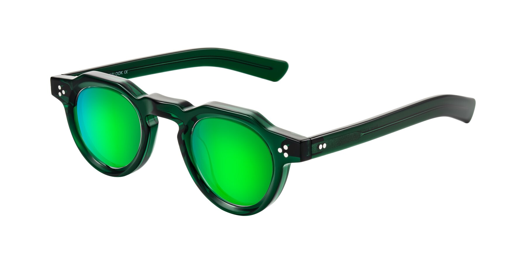 Angle of Awint in Emerald Green with Green Mirrored Lenses