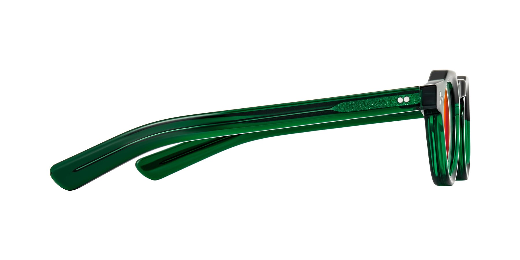 Side of Awint in Emerald Green with Red Gold Mirrored Lenses