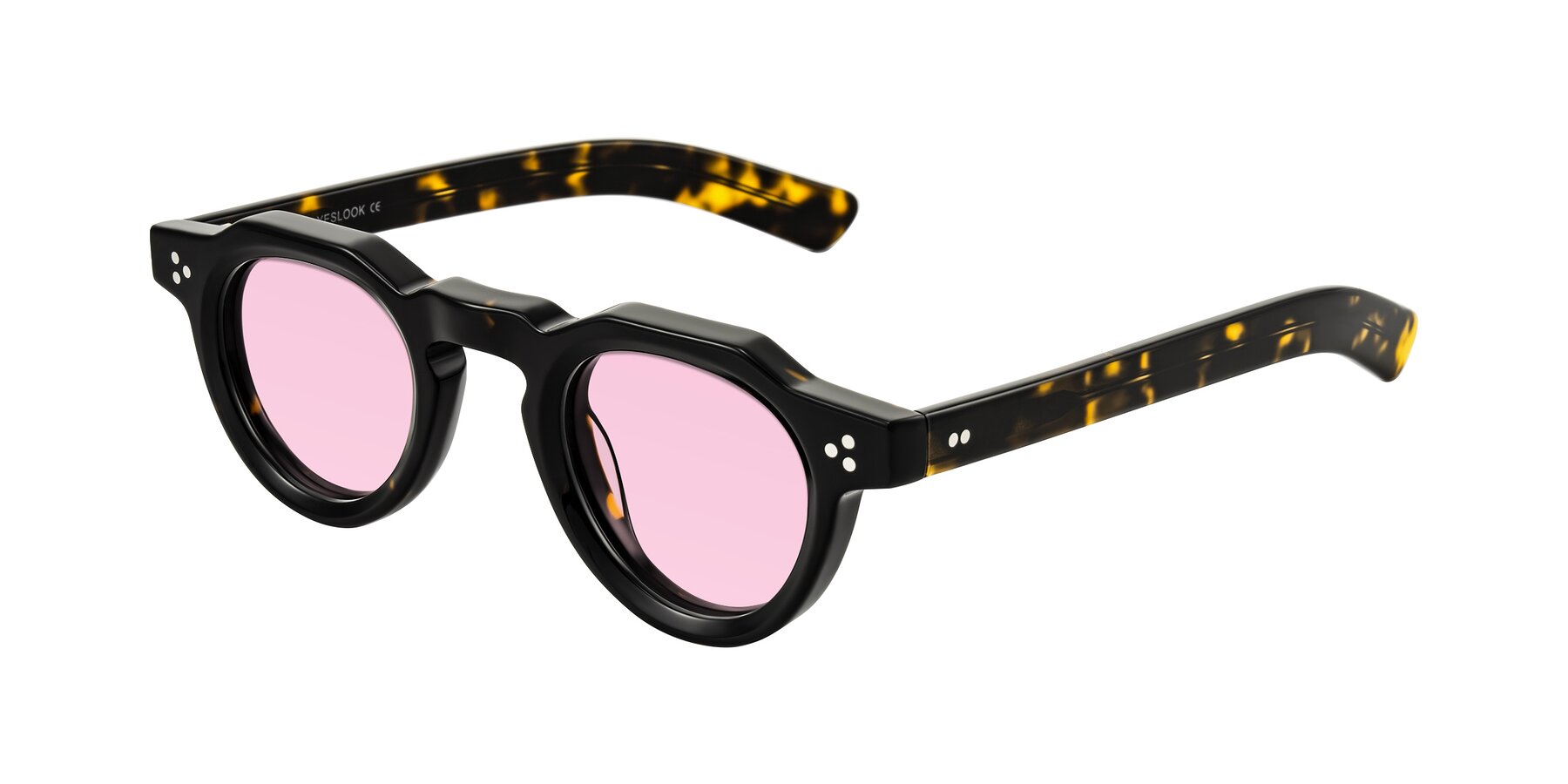 Angle of Awint in Dark Tortoise with Light Pink Tinted Lenses