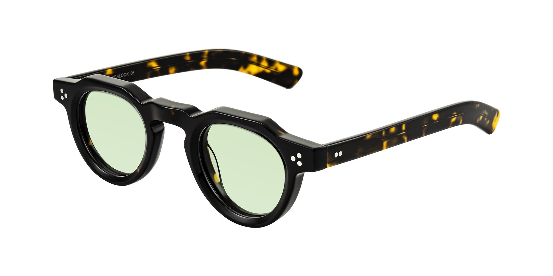 Angle of Awint in Dark Tortoise with Light Green Tinted Lenses
