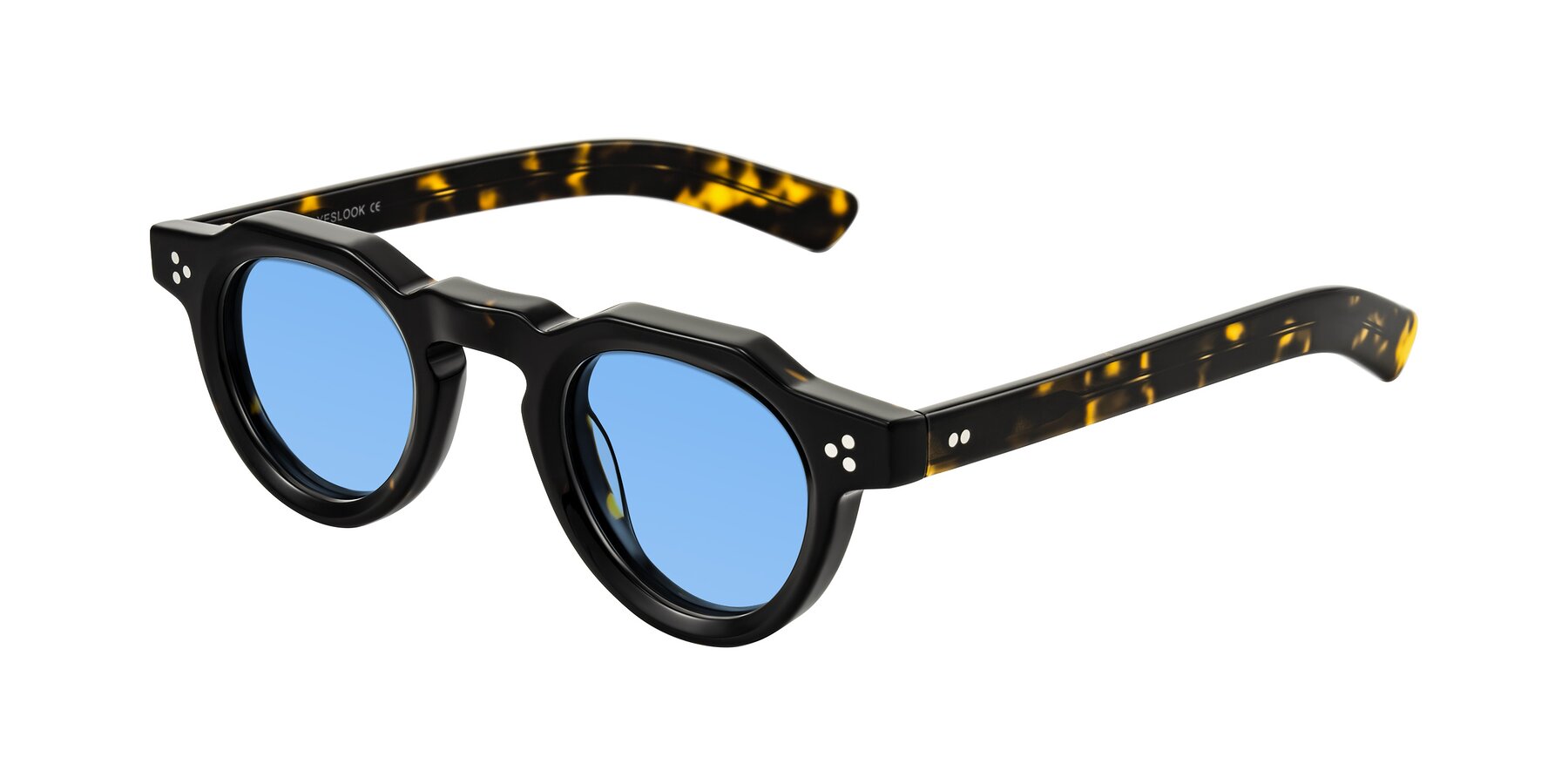 Angle of Awint in Dark Tortoise with Medium Blue Tinted Lenses