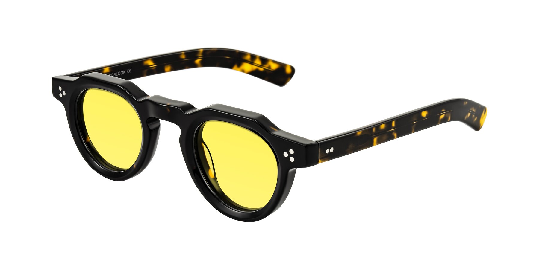 Angle of Awint in Dark Tortoise with Medium Yellow Tinted Lenses