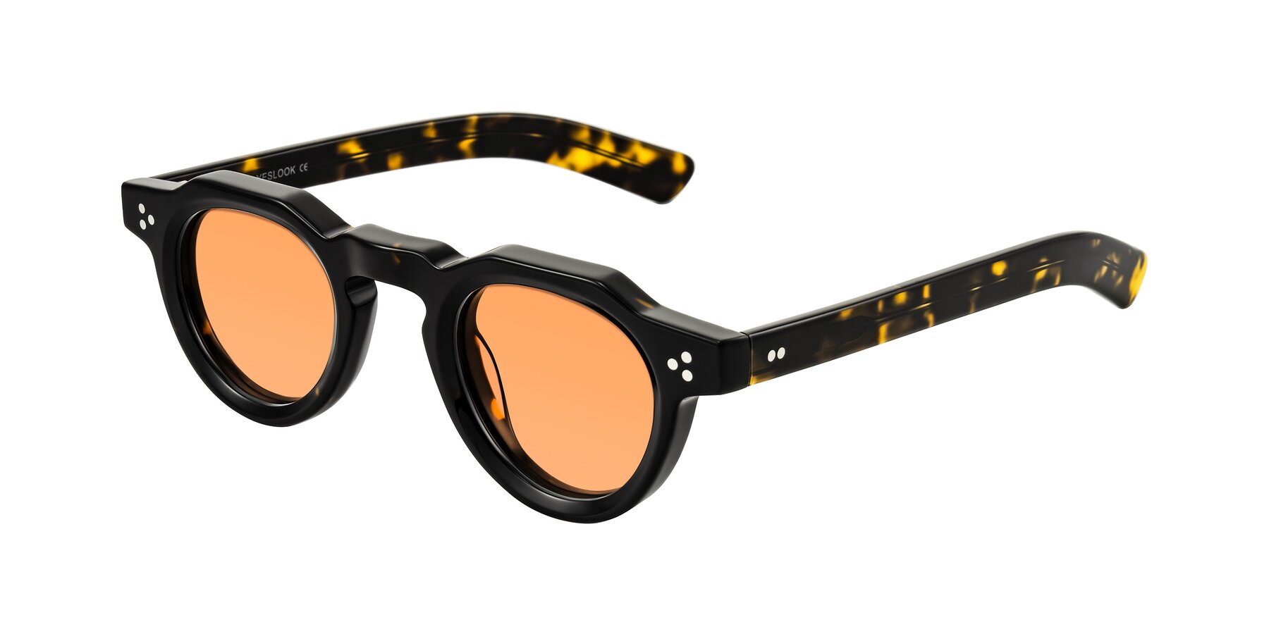 Angle of Awint in Dark Tortoise with Medium Orange Tinted Lenses