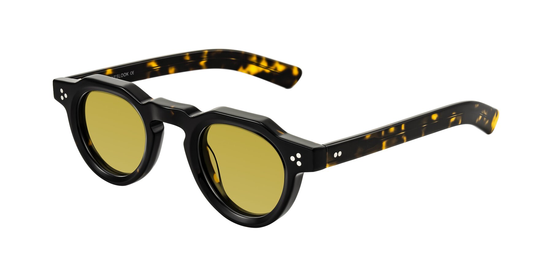 Angle of Awint in Dark Tortoise with Champagne Tinted Lenses