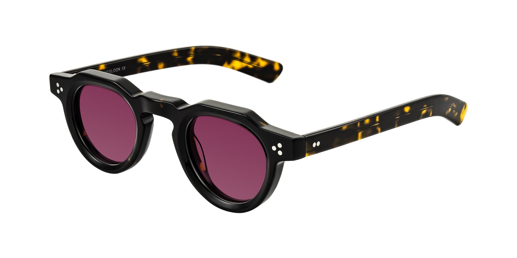 Angle of Awint in Dark Tortoise with Wine Tinted Lenses