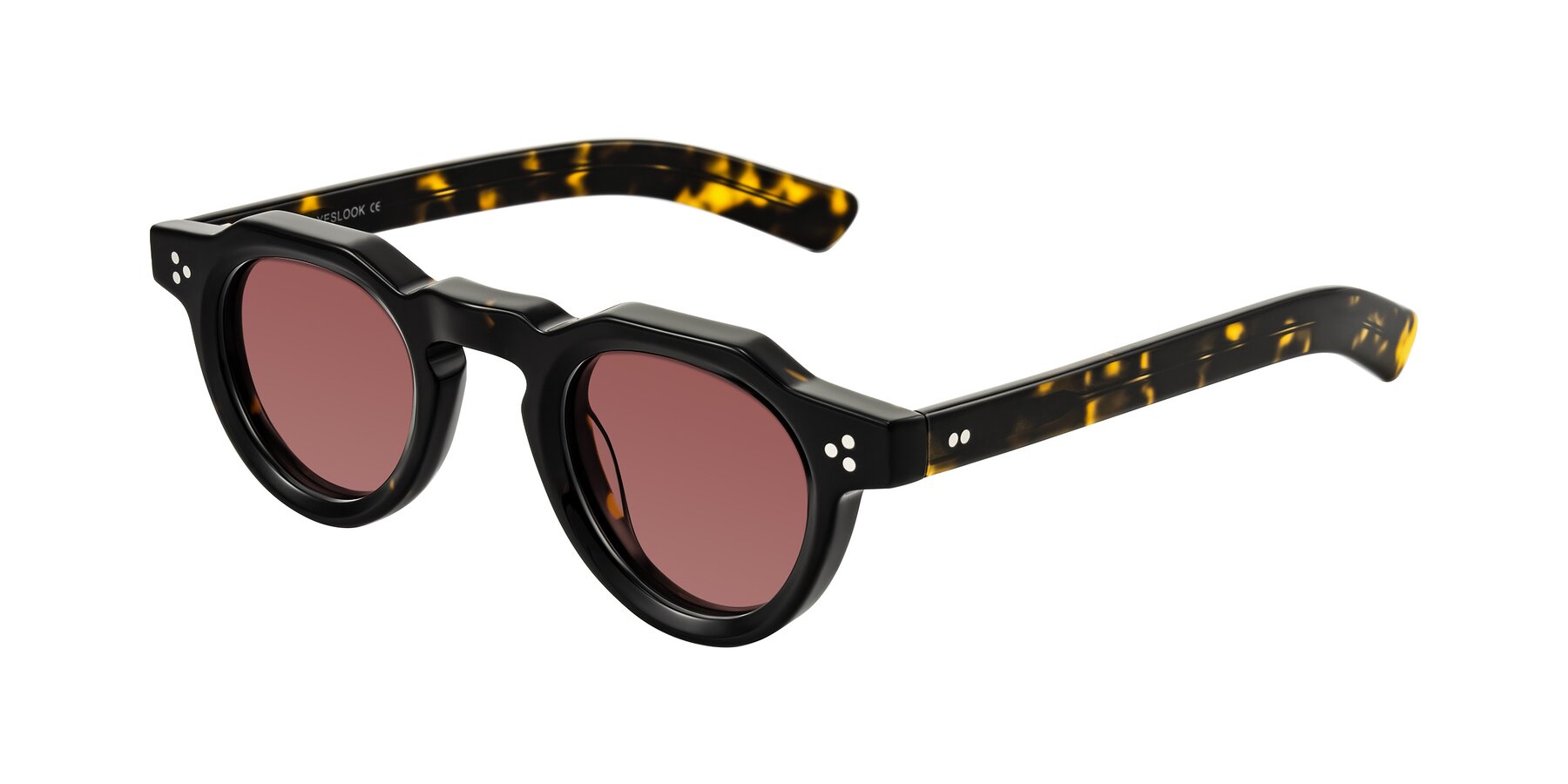 Angle of Awint in Dark Tortoise with Garnet Tinted Lenses