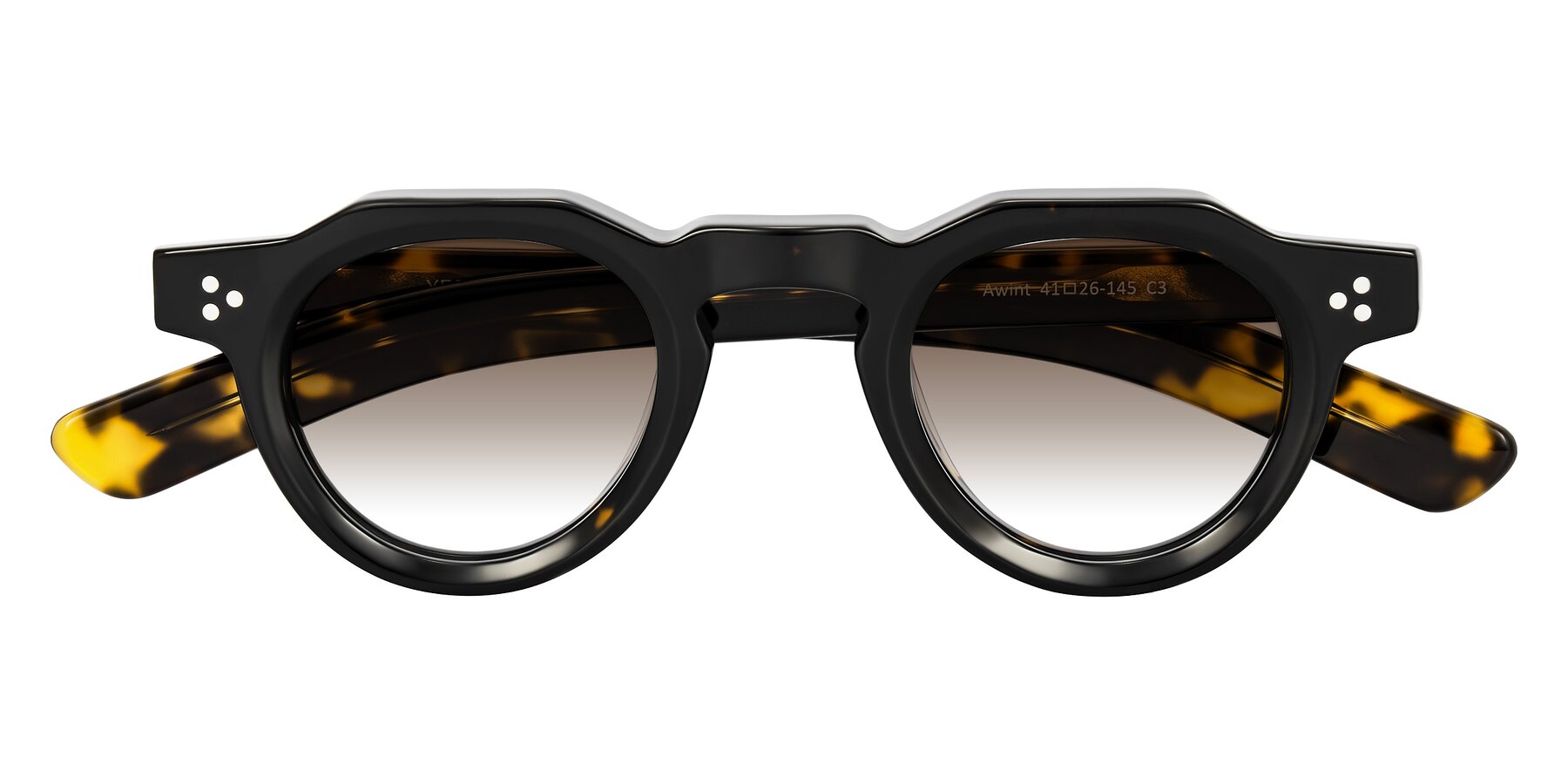 Folded Front of Awint in Dark Tortoise with Brown Gradient Lenses