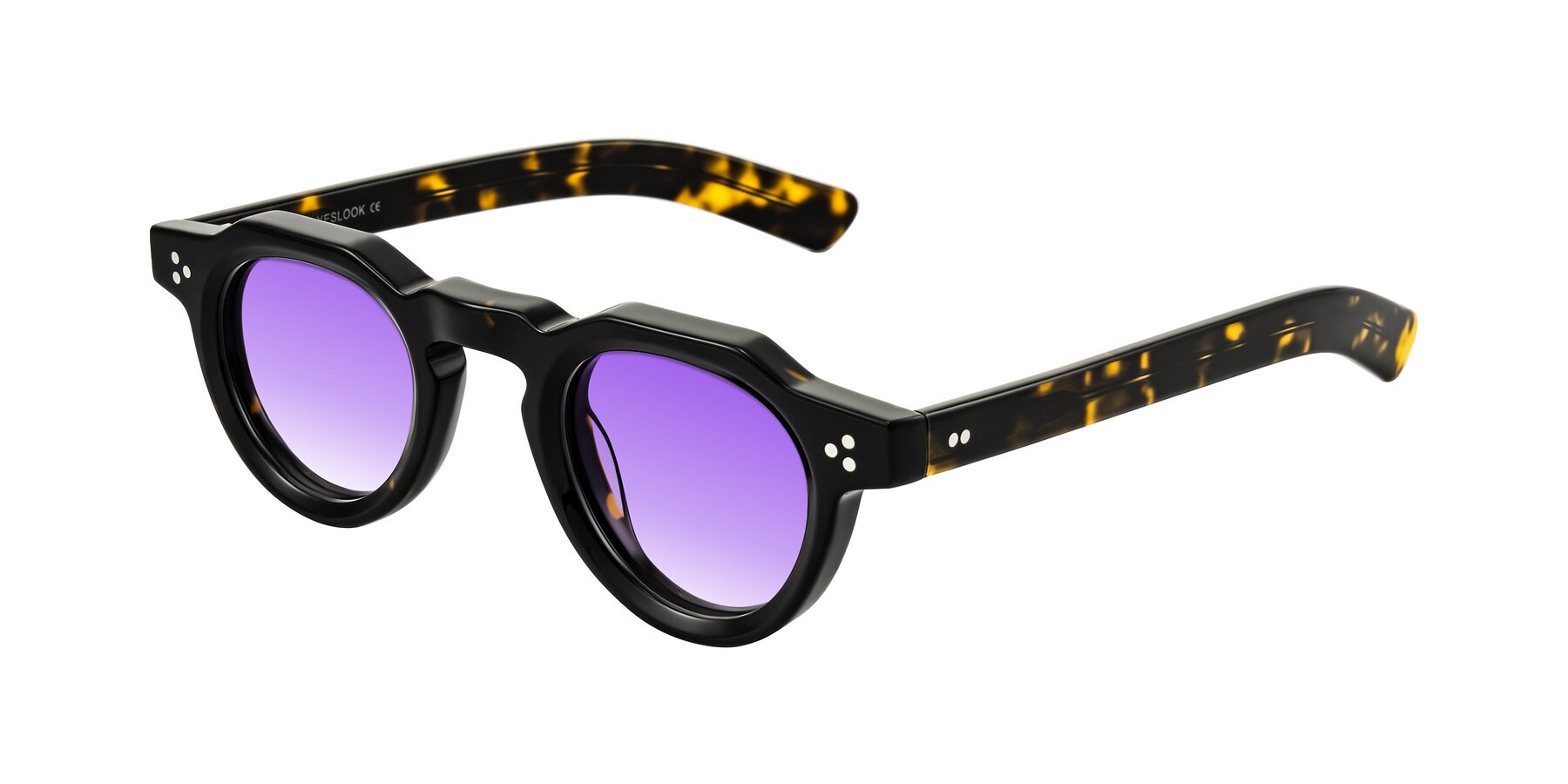Angle of Awint in Dark Tortoise with Purple Gradient Lenses