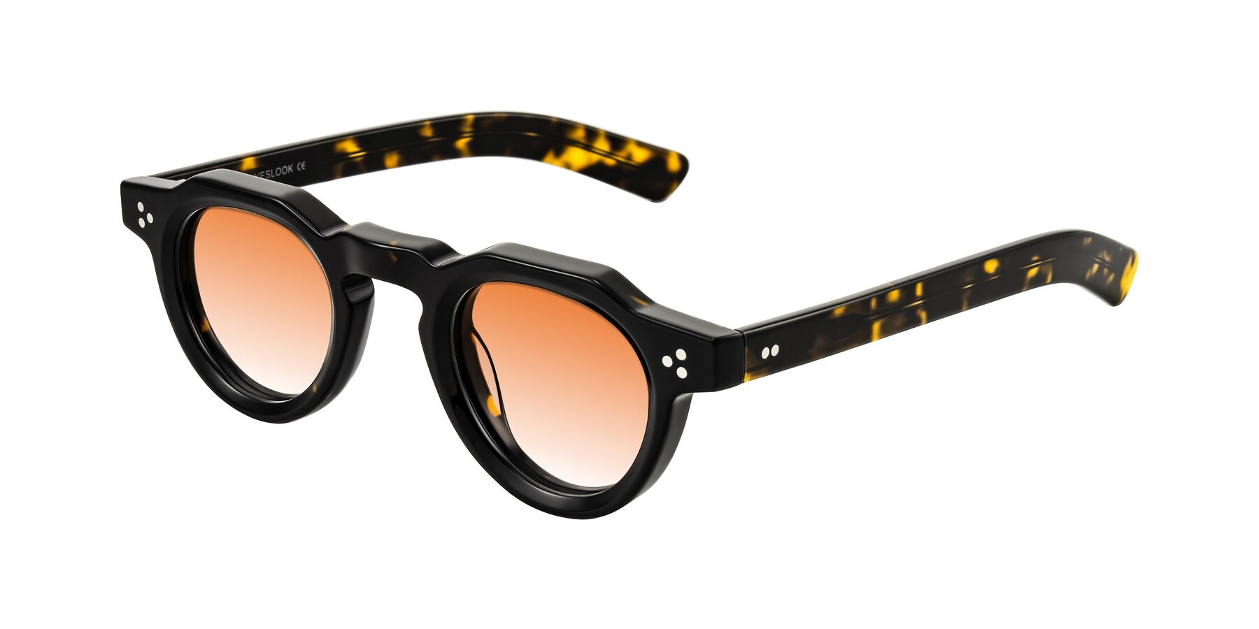 Angle of Awint in Dark Tortoise with Orange Gradient Lenses