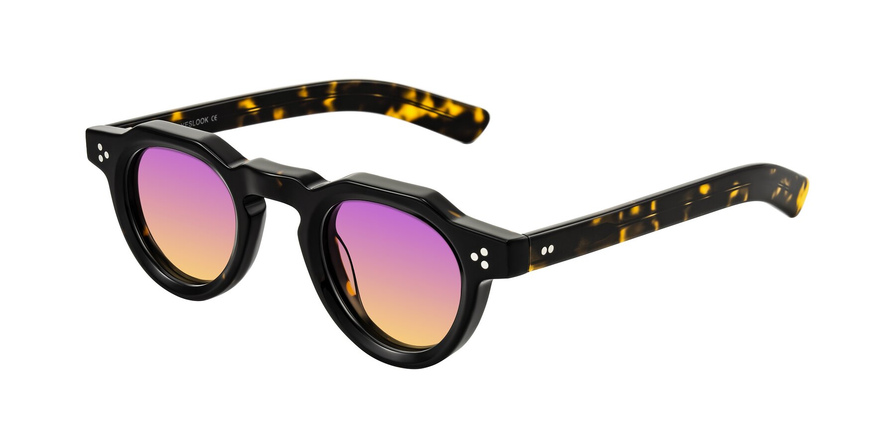 Angle of Awint in Dark Tortoise with Purple / Yellow Gradient Lenses