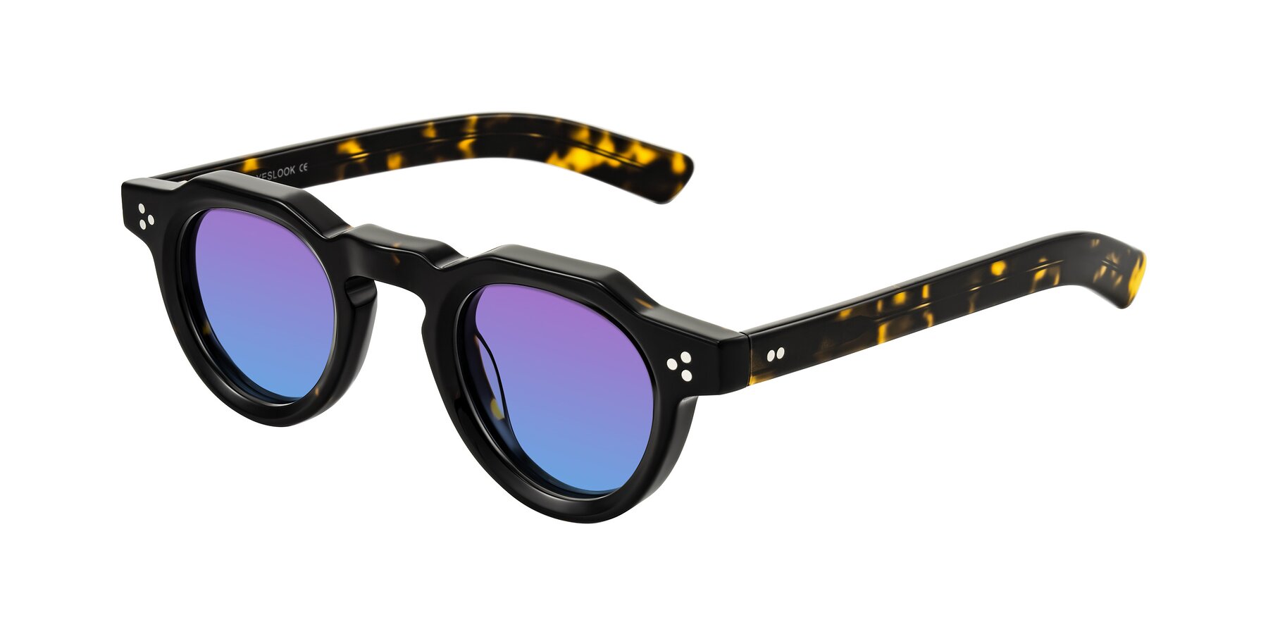 Angle of Awint in Dark Tortoise with Purple / Blue Gradient Lenses