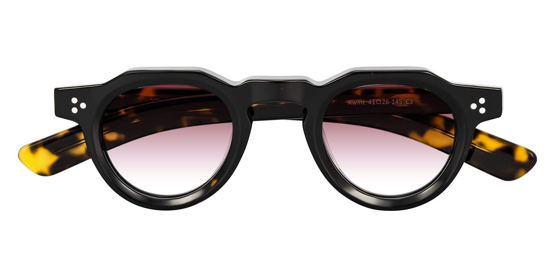 Folded Front of Awint in Dark Tortoise with Garnet Gradient Lenses