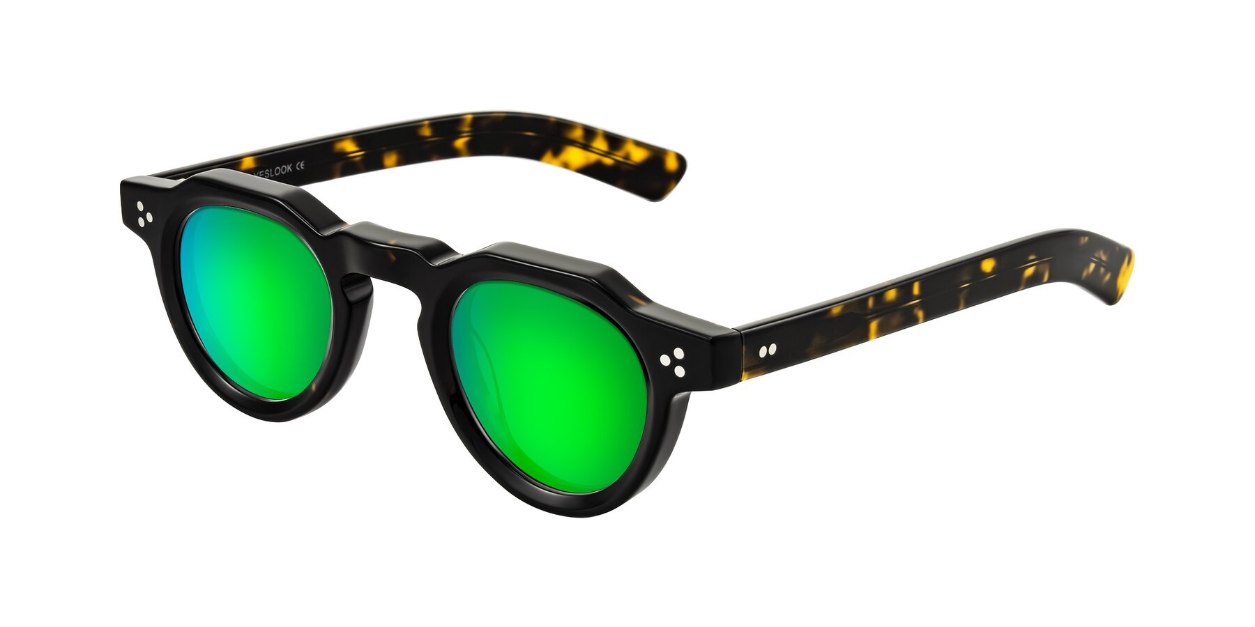 Angle of Awint in Dark Tortoise with Green Mirrored Lenses