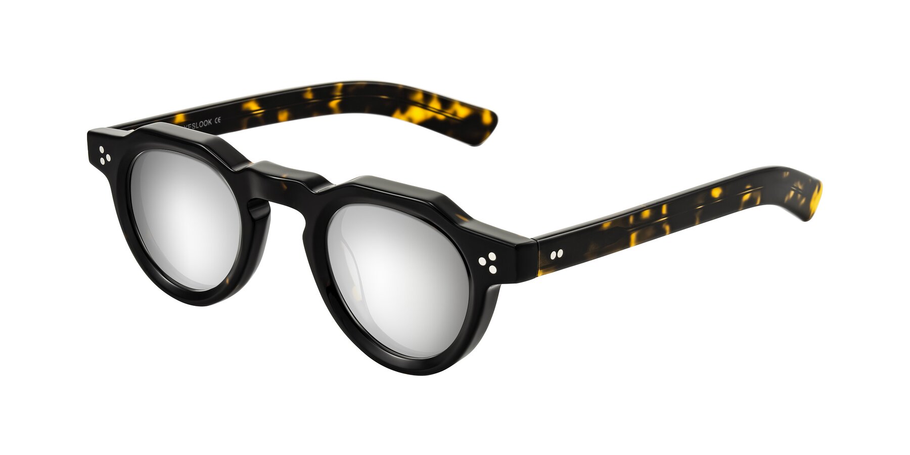 Angle of Awint in Dark Tortoise with Silver Mirrored Lenses