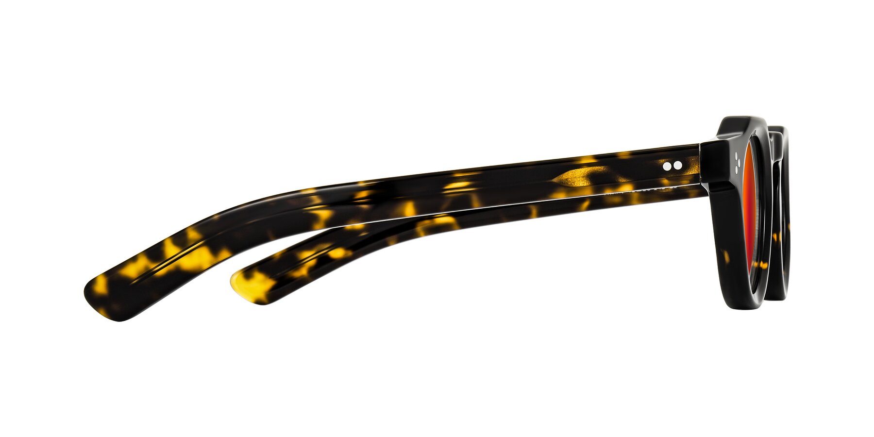Side of Awint in Dark Tortoise with Red Gold Mirrored Lenses