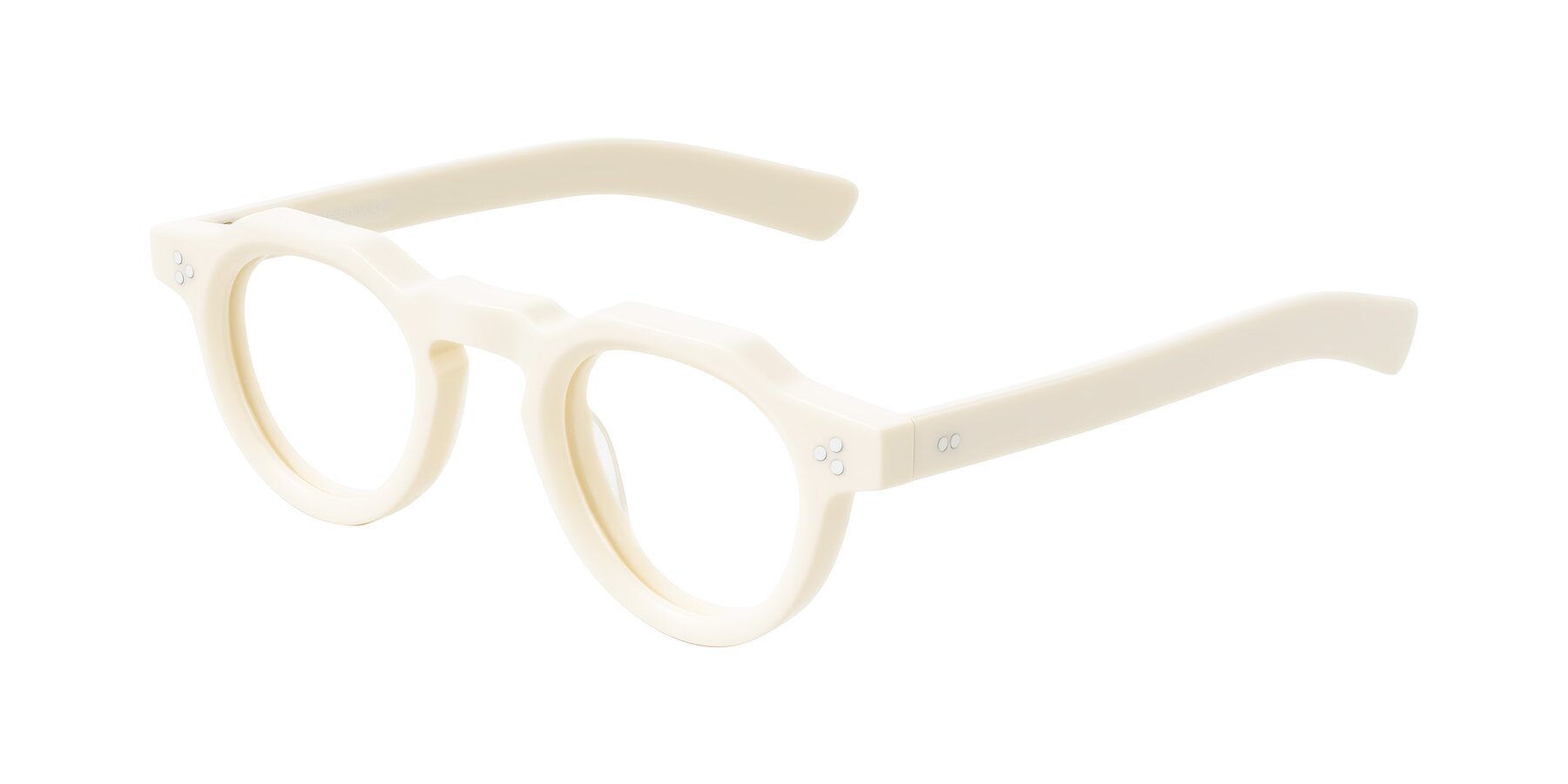Angle of Awint in Ivory White with Clear Reading Eyeglass Lenses