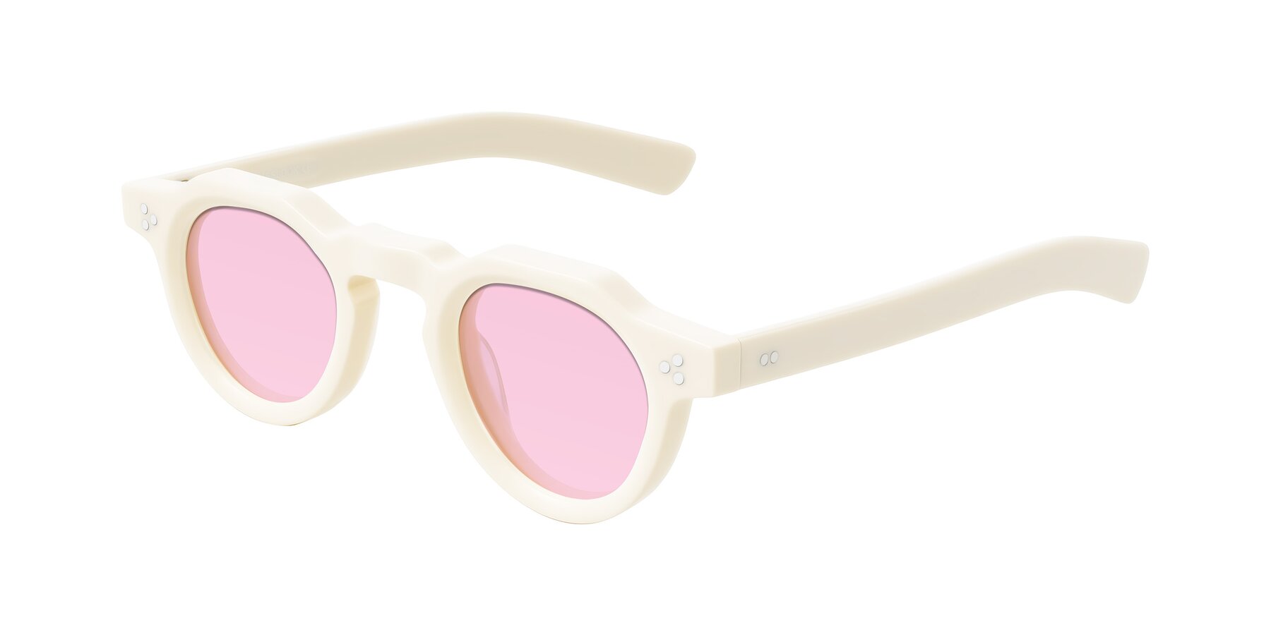 Angle of Awint in Ivory White with Light Pink Tinted Lenses