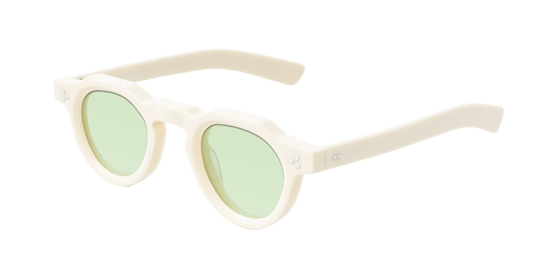 Angle of Awint in Ivory White with Light Green Tinted Lenses