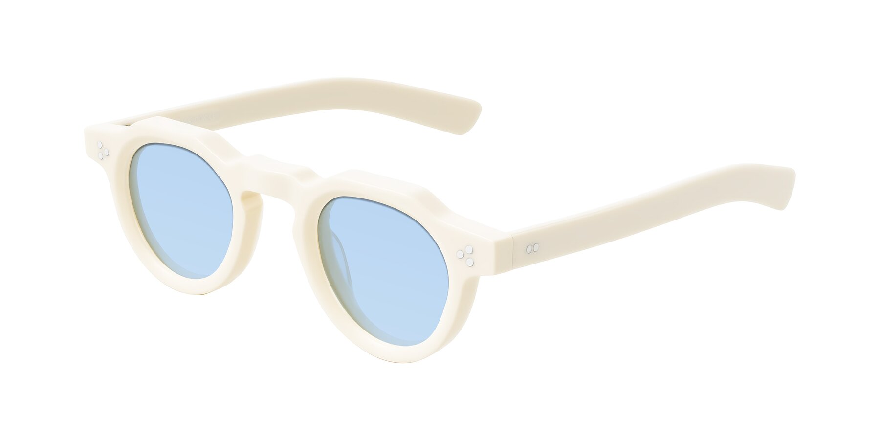 Angle of Awint in Ivory White with Light Blue Tinted Lenses